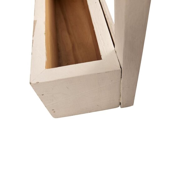 White Wooden Wall-Mounted Planter Frame With Rectangular Box For Indoor/Outdoor - Picture 7 of 14